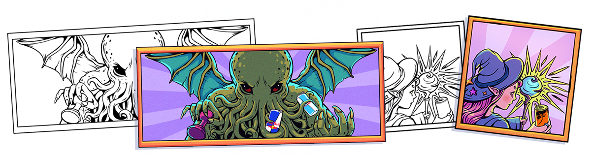 cthulhu Ilustração clipstudiopaint rpg game RedBull lovecraft monster doodle line