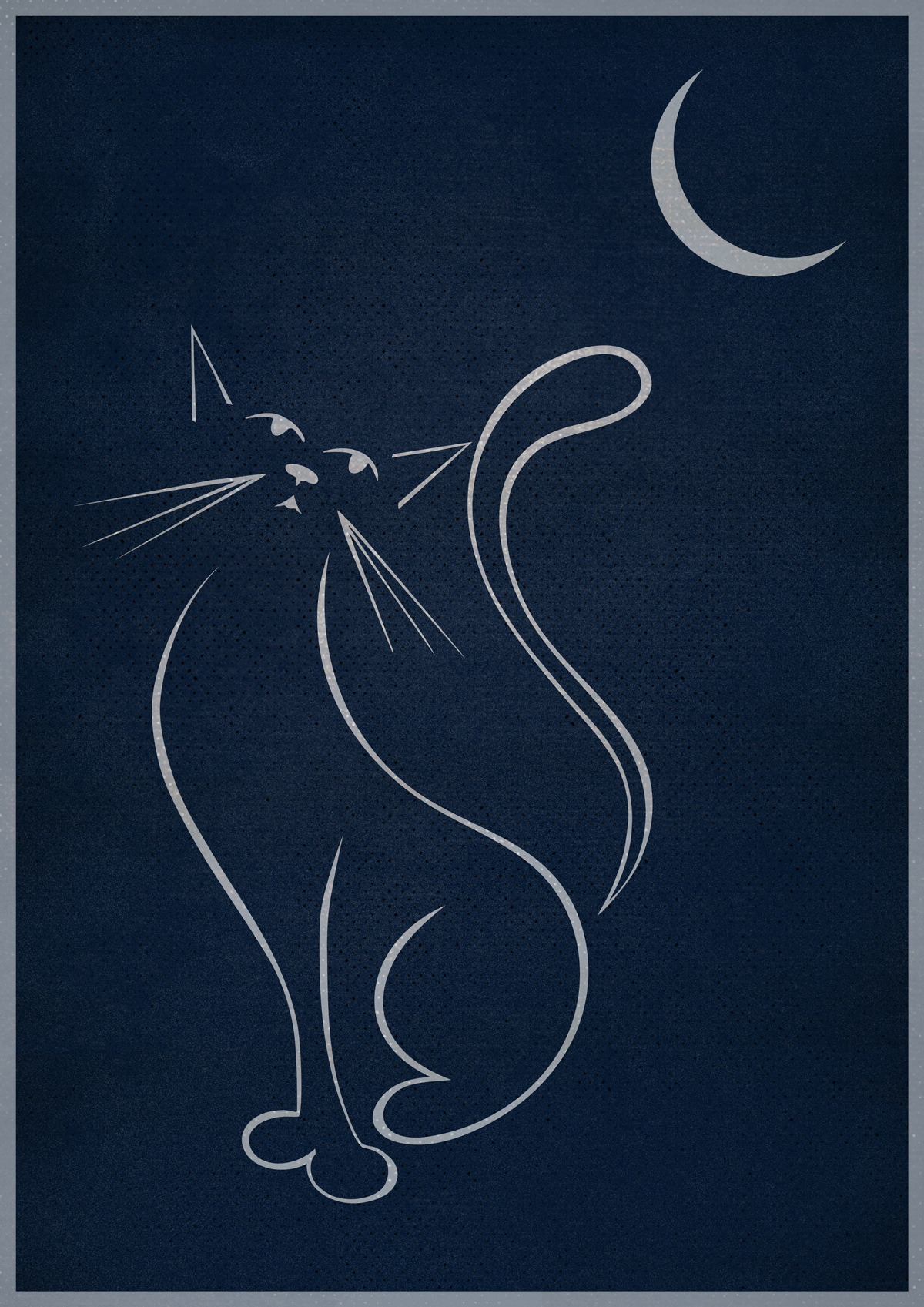cats moon bee butterfly spider Drawing  vector dark Cat
