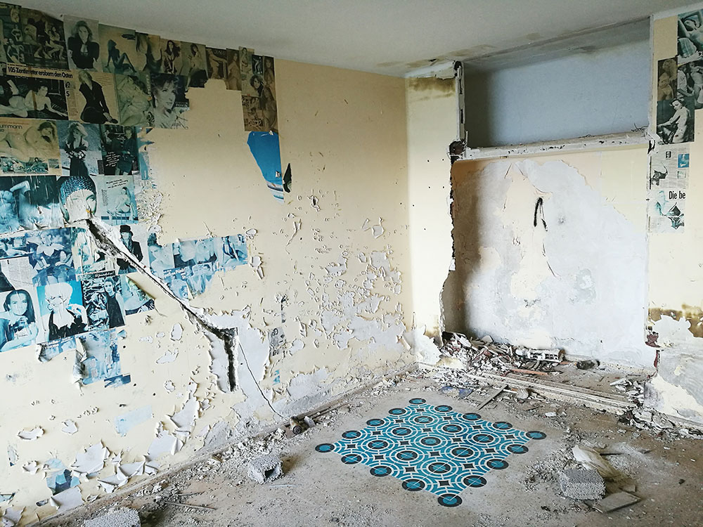 pattern Street Art  abandoned tiles tile addiction hotel FLOOR spray tenerife sea