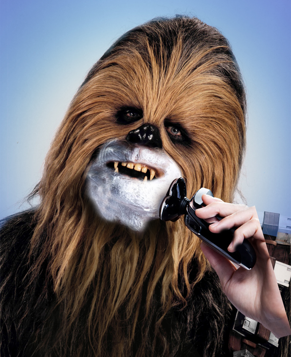 chewie  chewbacca stars wars Razor shave afeitar Afeitado Wookie