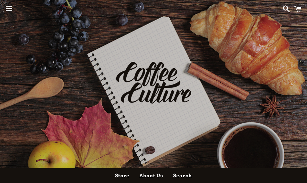 Coffee culture cafe latte capuccino Website Shopify Liquid logo Fall
