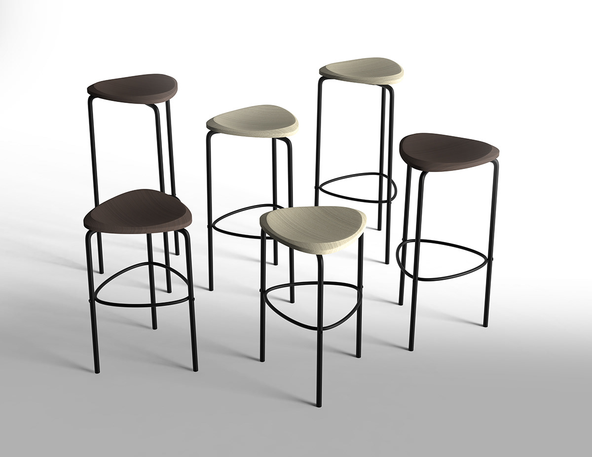 cnc design elegance furniture guest seating keyshot stools Sustainability