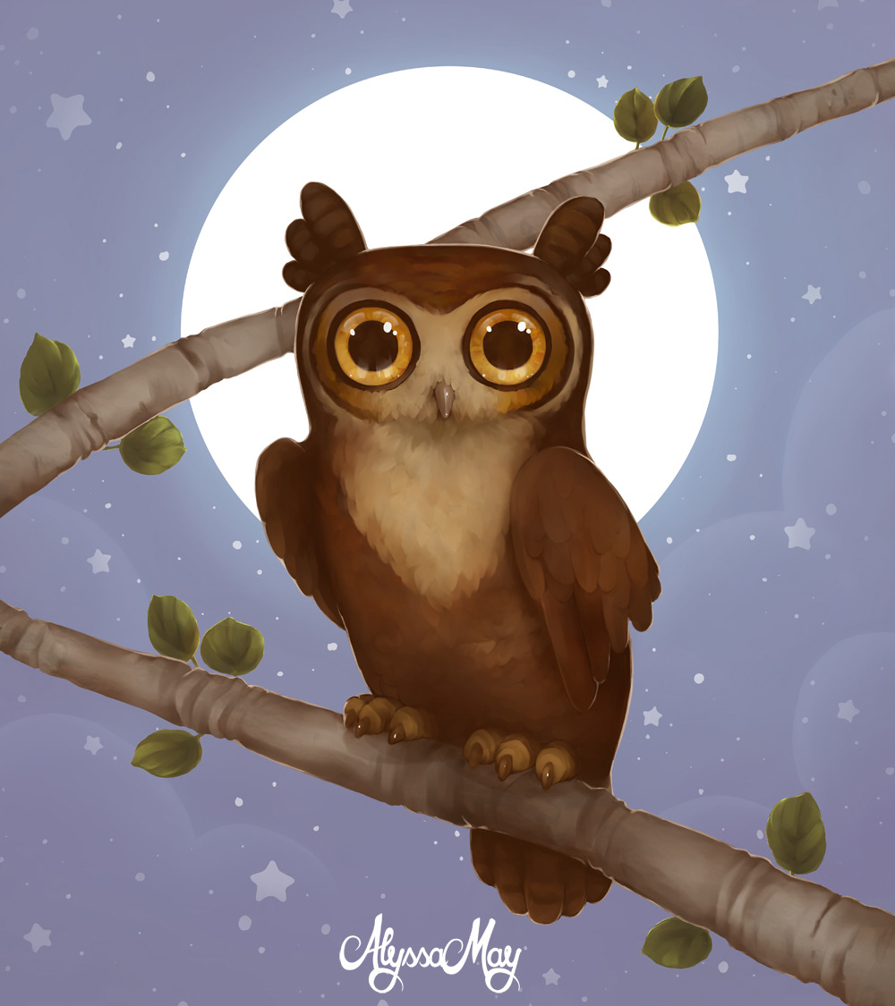 owl animal wildlife children's illustration childrens illustration nursery digital painting