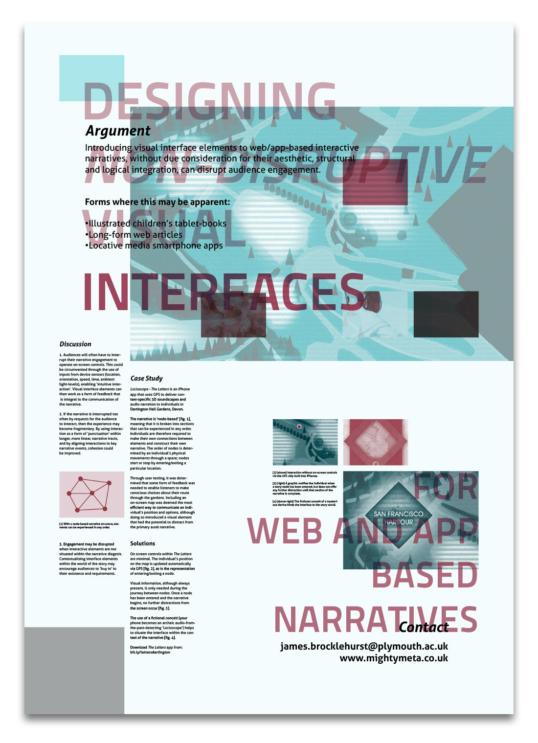 academic poster Duotone layered text grid