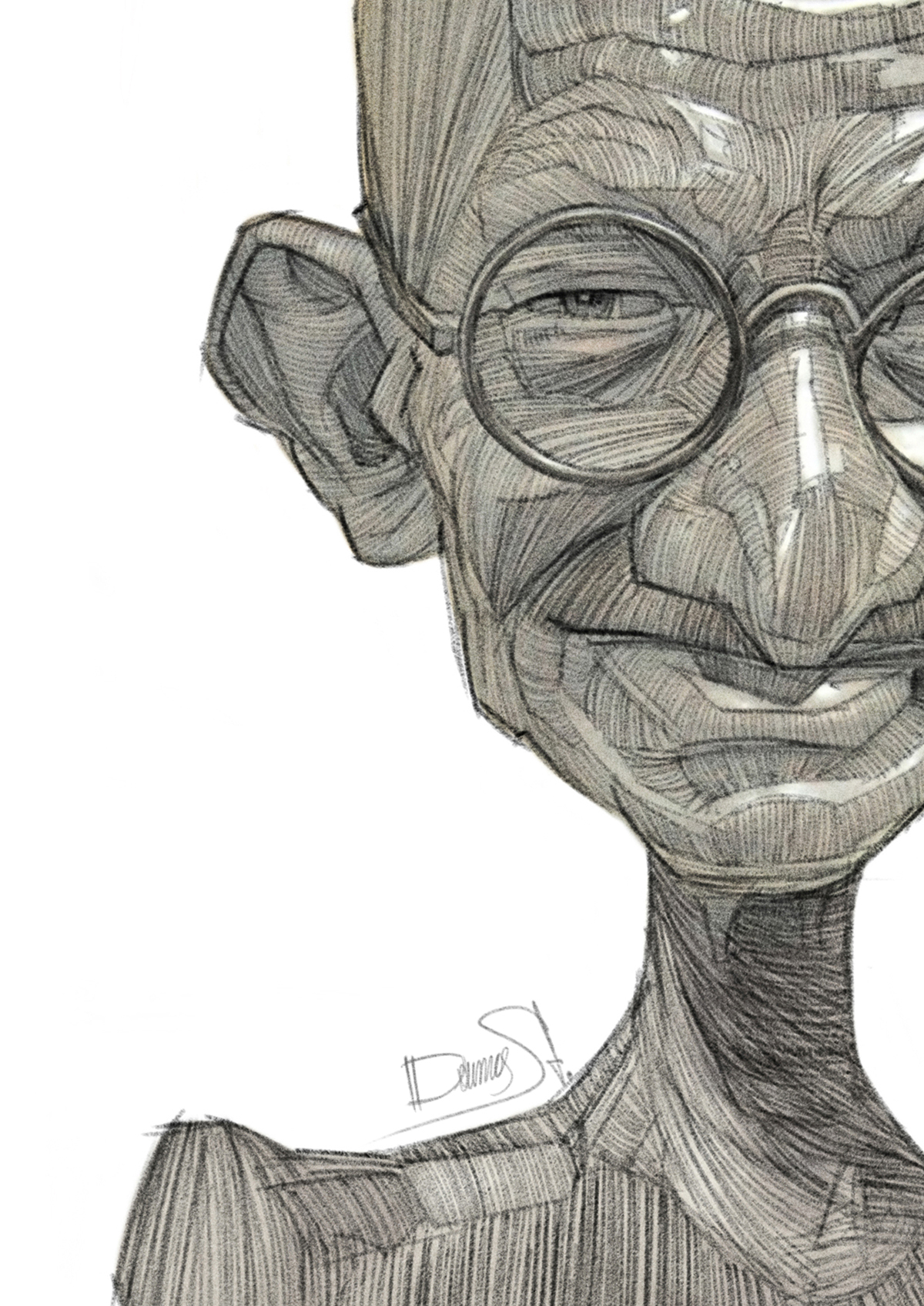 Most Easy Gandhiji Drawing on Youtube | Mahatma Gandhi Drawing step by step  🙊 - YouTube