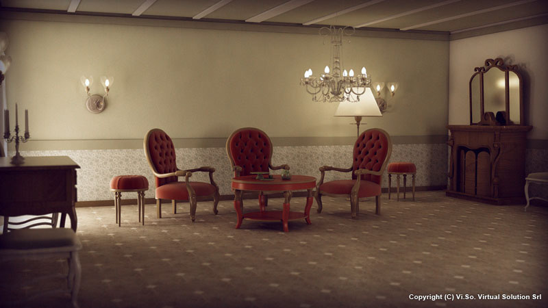 Interior design timecore 3D 3ds max vray old house
