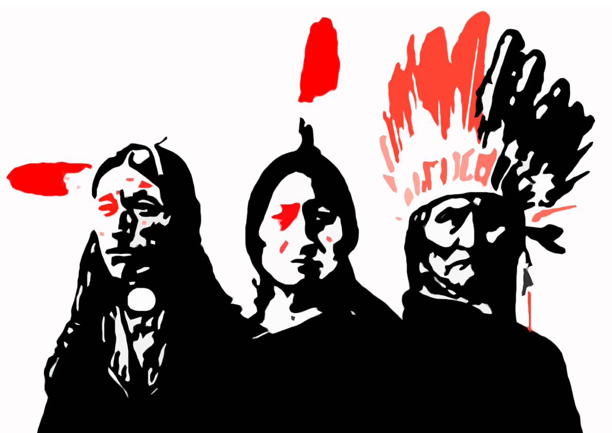 Native indian three dead sages photo manipulation digital