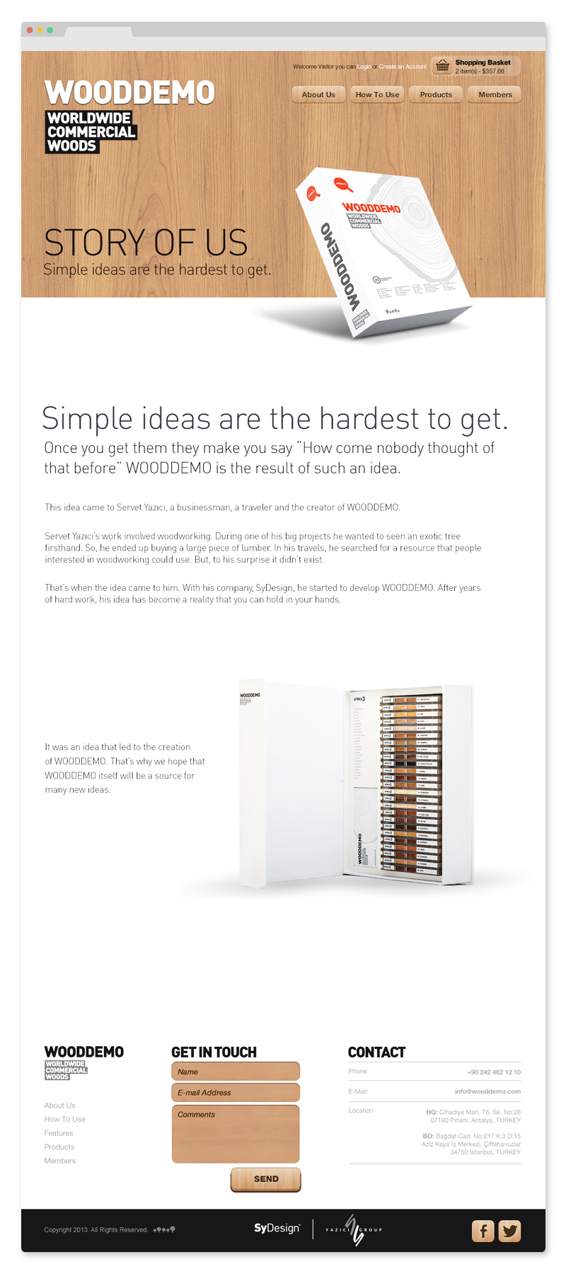 wood digital e-commerce interactive product Website minimal wooddemo Shopping worldwide commercial agency antalya mutfak haminne