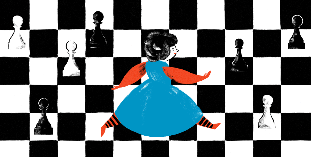 xadrez viseu Ilustração children book simple minimal