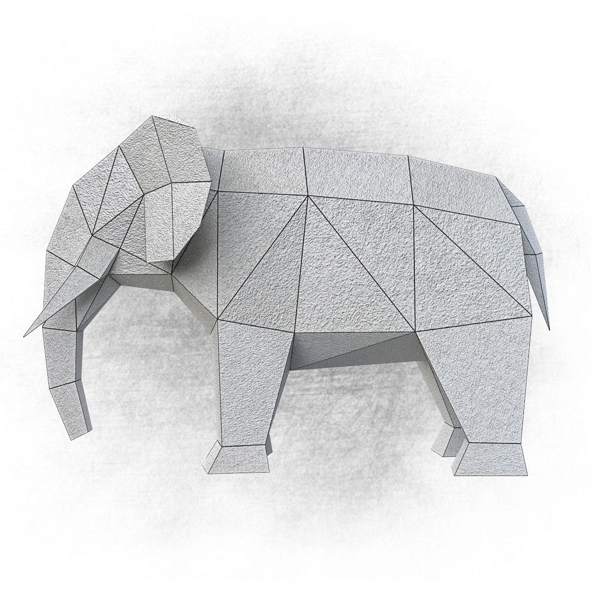 craft decor DIY elephant low-poly paper photostuff polygonal saint-p heads