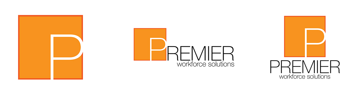 premier workforce solutions logo design graphic business card Mockup