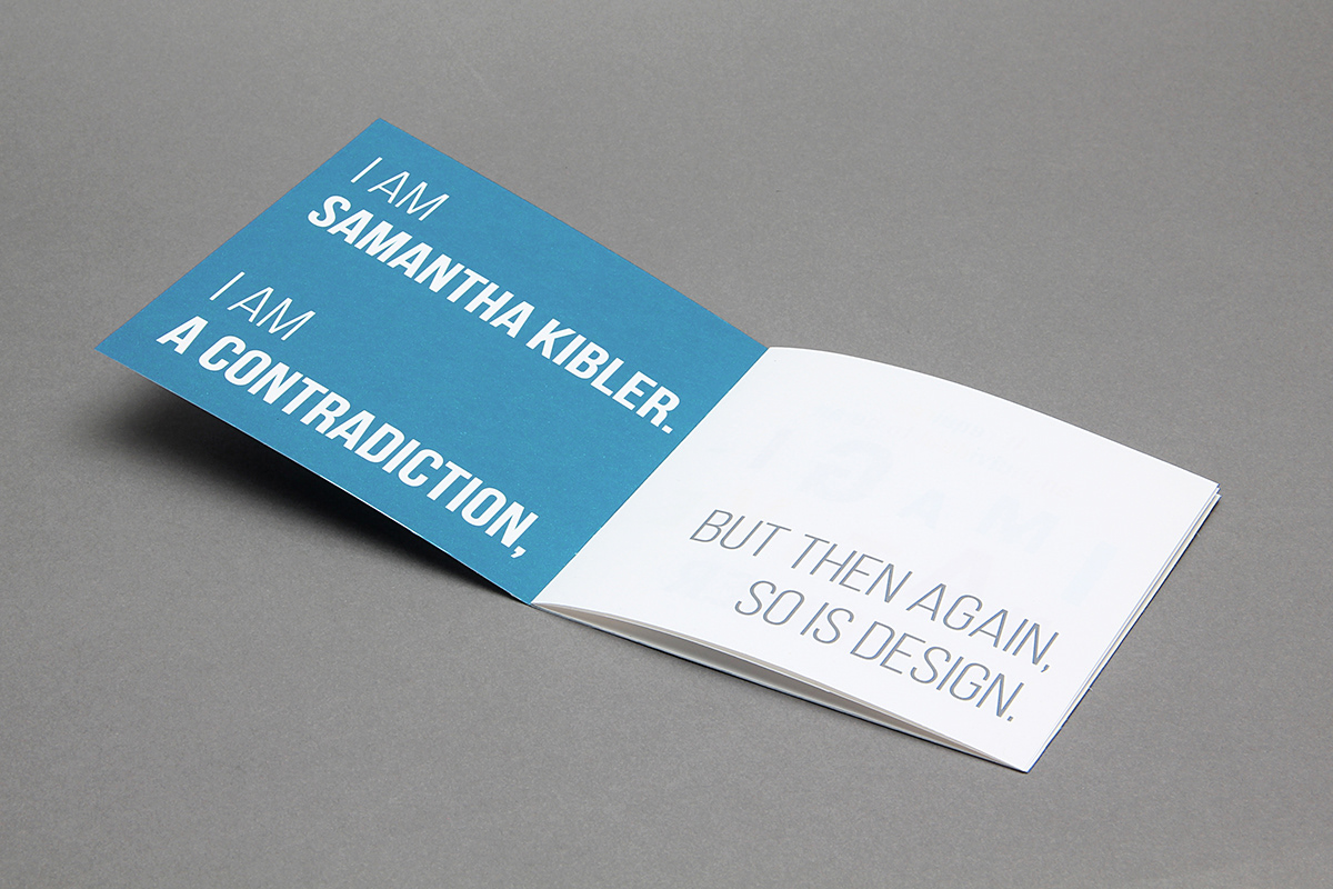 contradiction Self Promotion Promotion identity Booklet