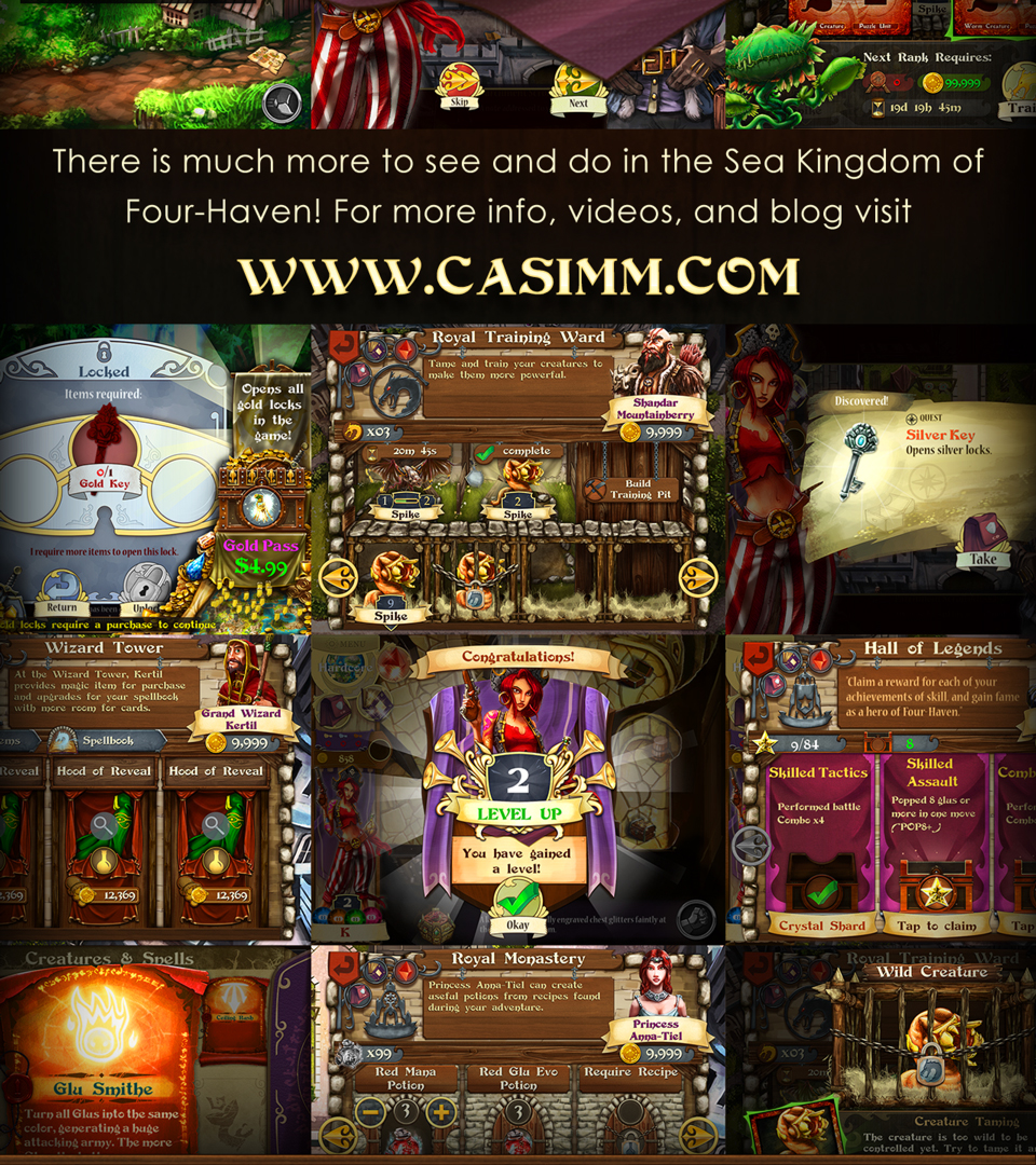 Adobe Portfolio mobile game ios puzzle iPad rpg fantasy casual UI user interface indie Indie game CASIMM