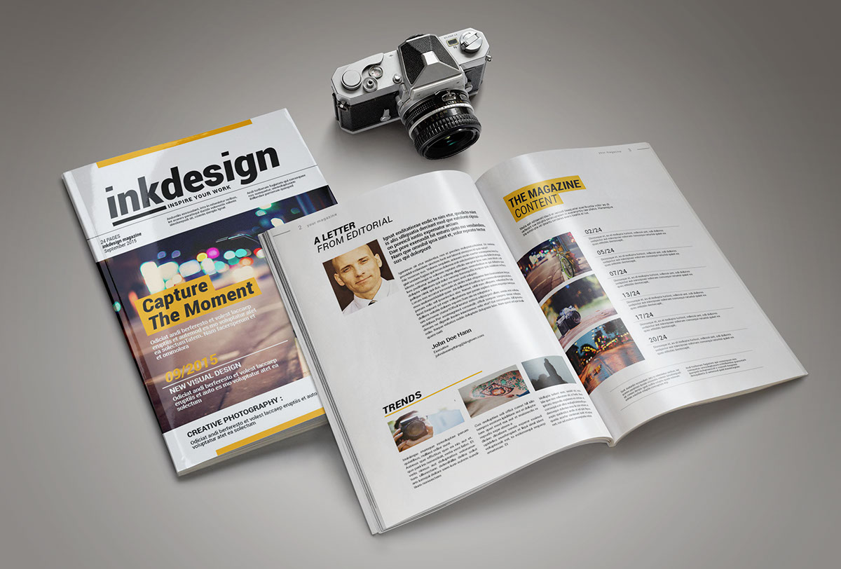 magazine template InDesign free freebies brochure minimal download Resume design Grpahic design