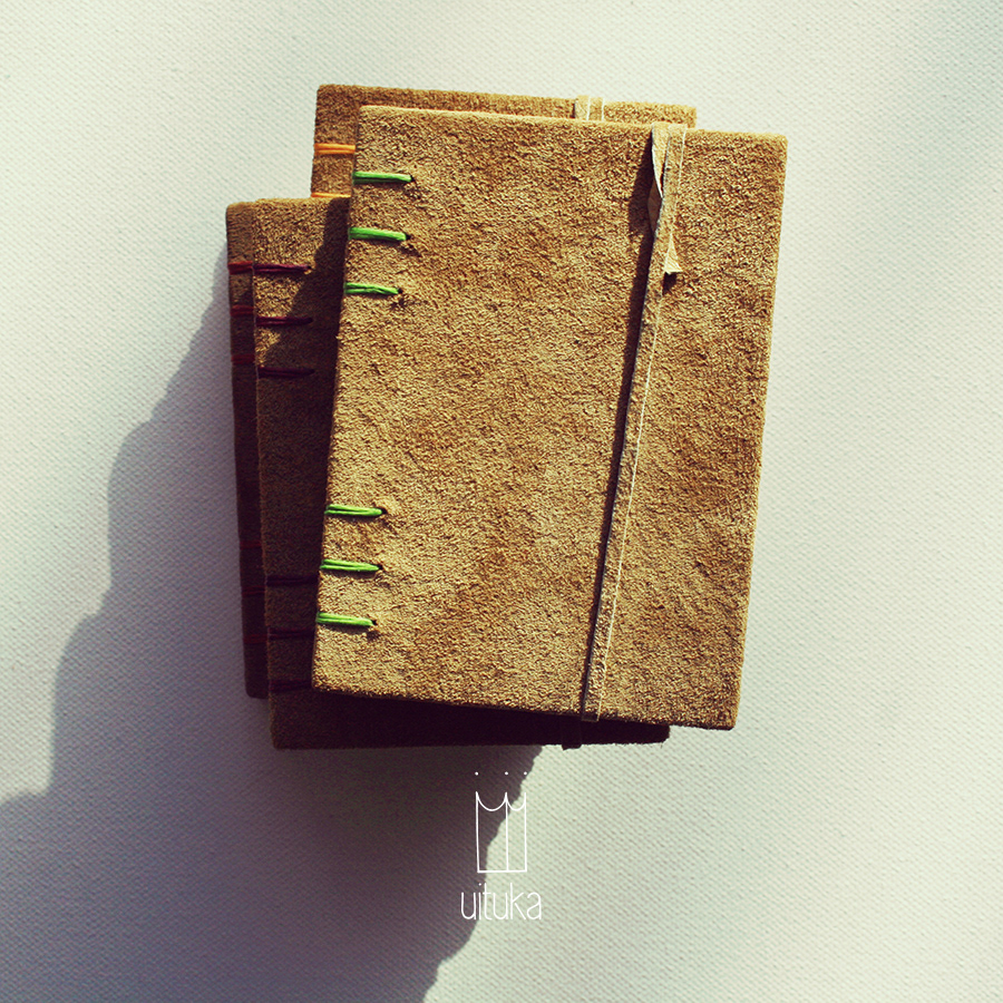 Hand-Bound handmade notebook sketchbook journal coptic stitch suede