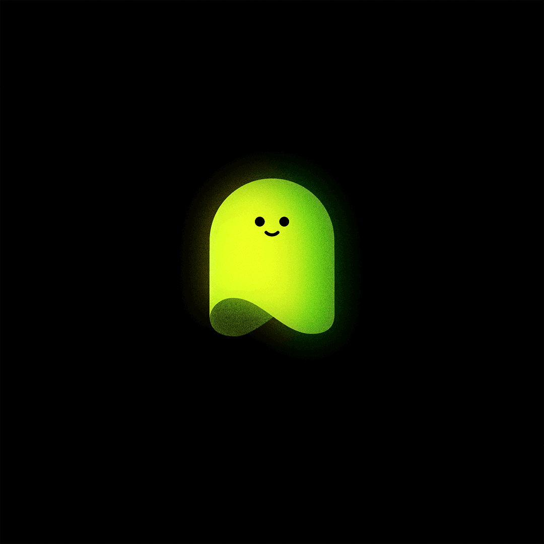 2D motion graphics  shape layers loop gif Halloween ghost spooky boo