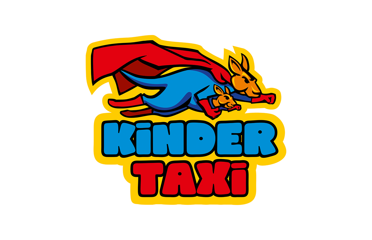 children taxi logo Shuttle Buses road way car baby chair Corporate Identity