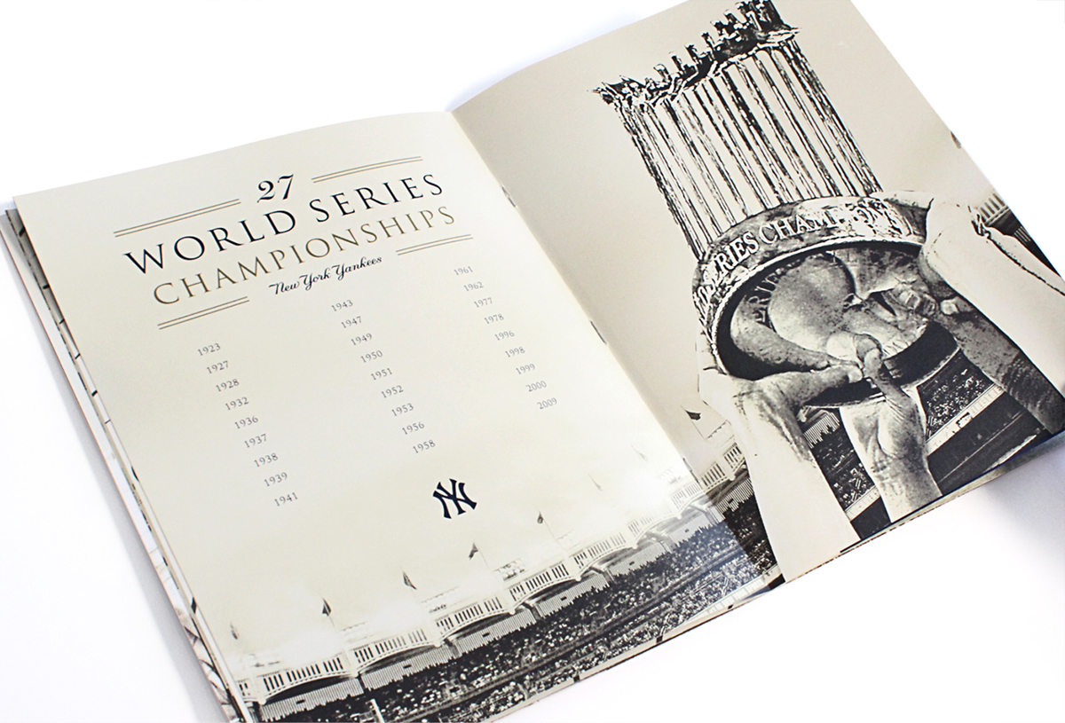 Adobe Portfolio New York Yankees premium luxury brochure environmentmal sports Jeter baseball legends gehrig sales tickets Signage stadium