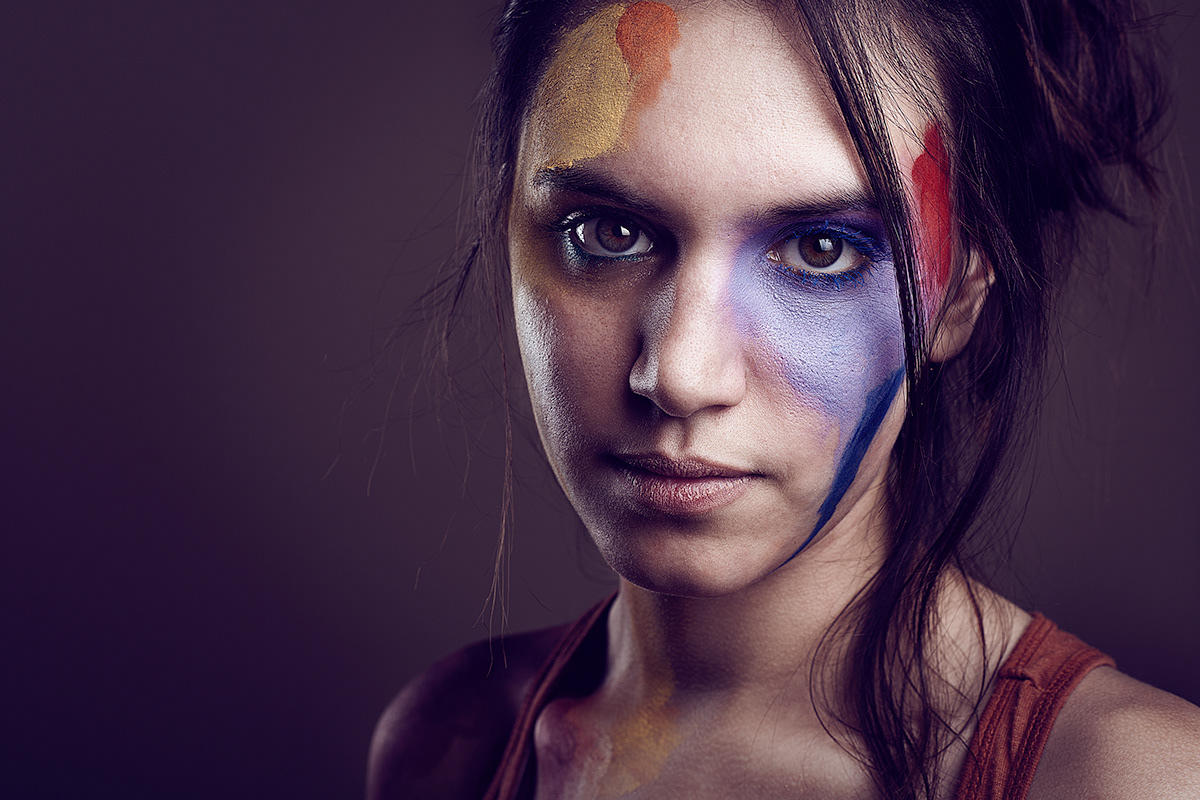 paint face body painting portrait studio girl man