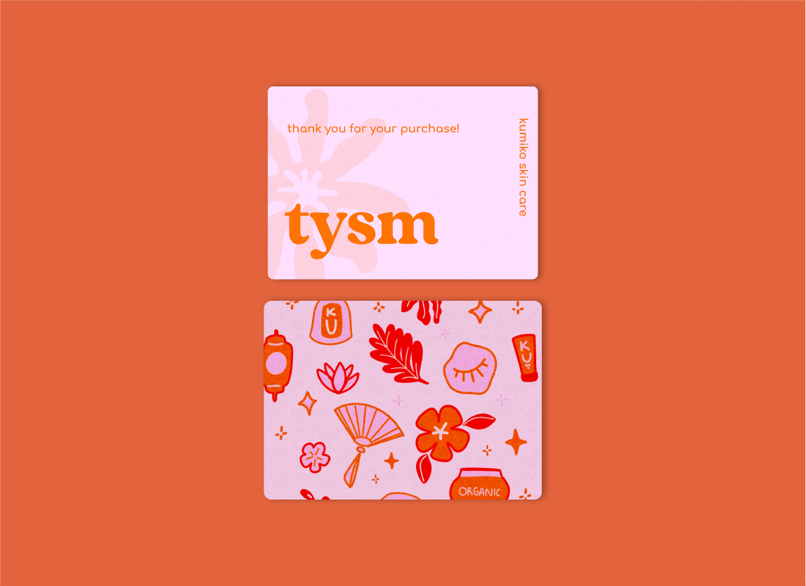 playful thank you cards for skin care brand