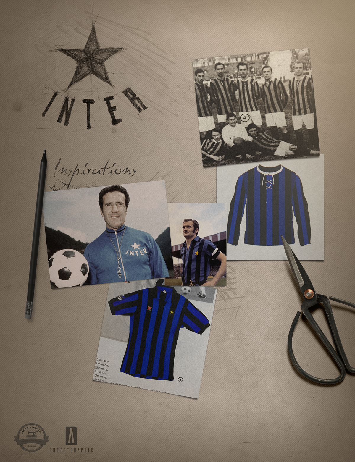 Fashion  Made to Measure cotton inter fc internazionale soccer vintage laces fabric