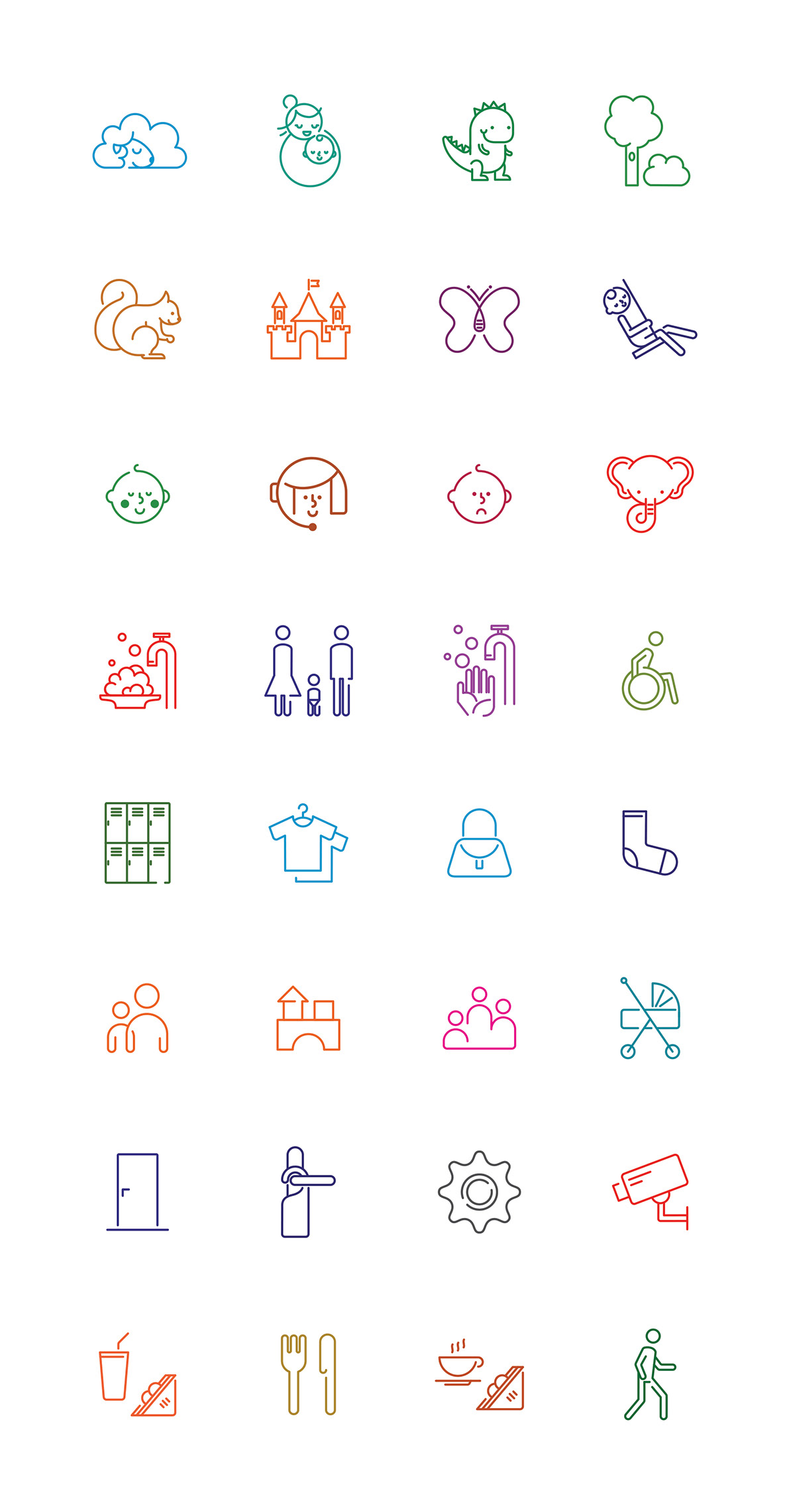 Adobe Portfolio icon design  pictograms community space logo children play kindergarden colors information budapest