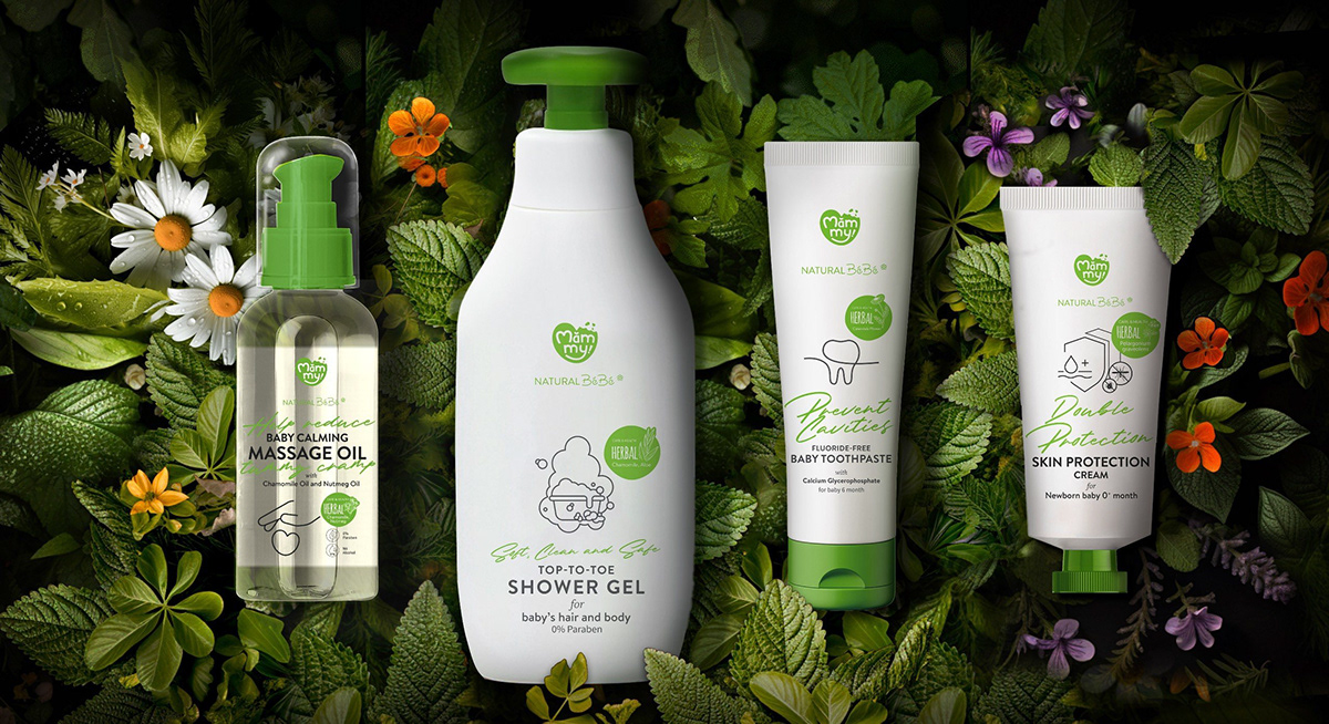 packaging design baby care products graphic design  MAMMY NATURAL BEBE