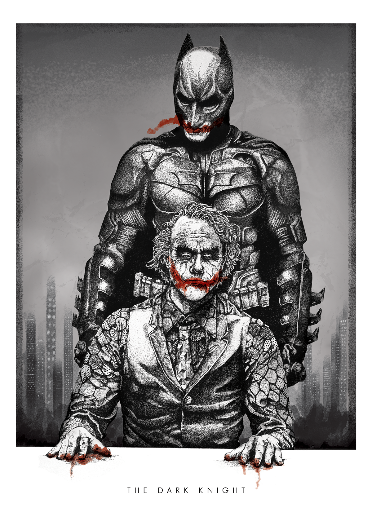 thejoker   joker batman dc dccomics thedarkknight poster smile clown Pointillism