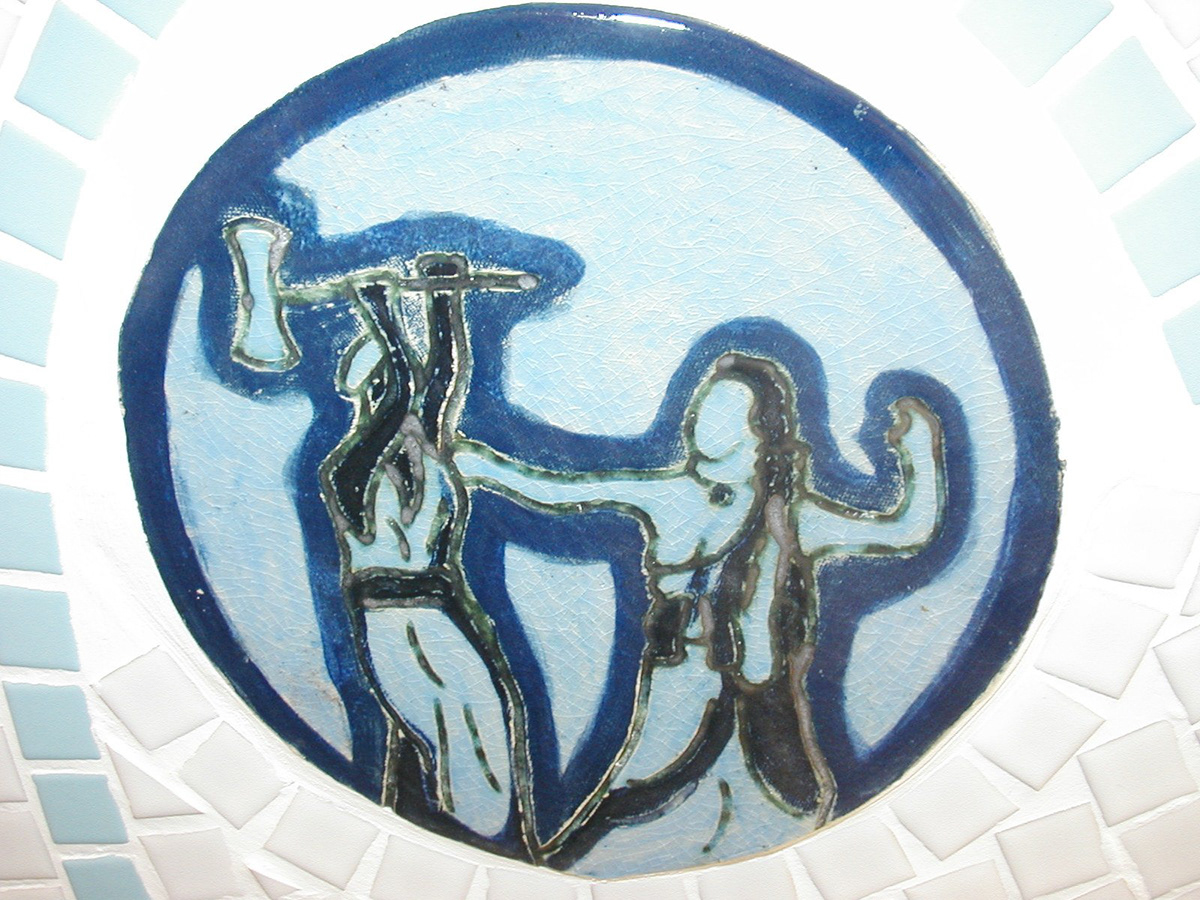 mosaic greek mythology bathroom