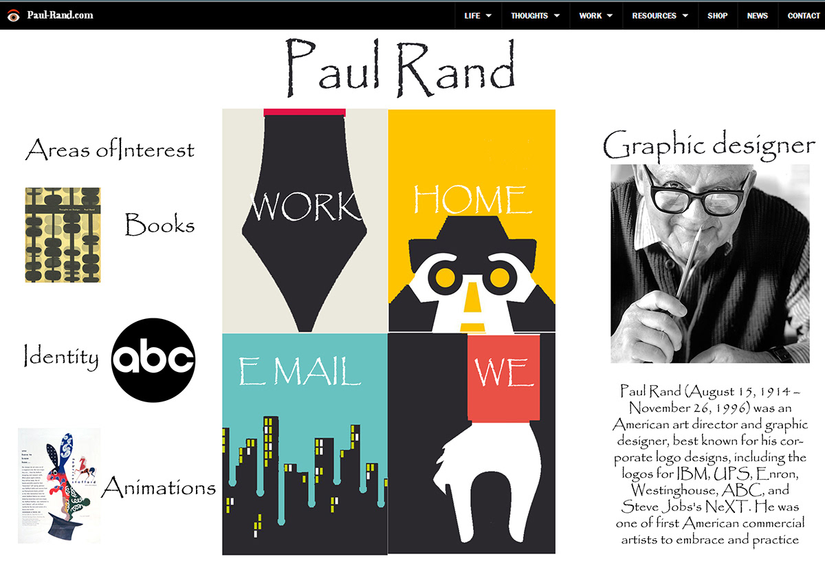 Paul Rand webpages inspiration