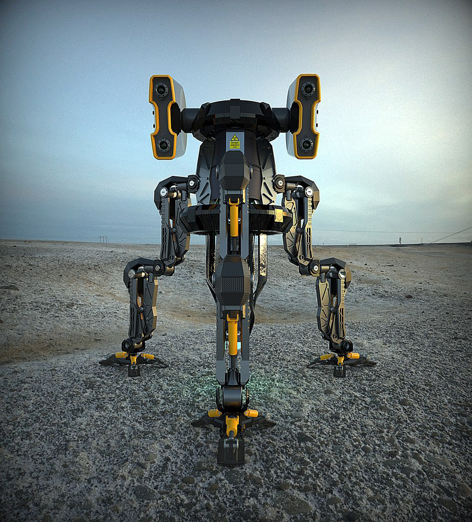 formfinding bot mech Scifi robot drill laser