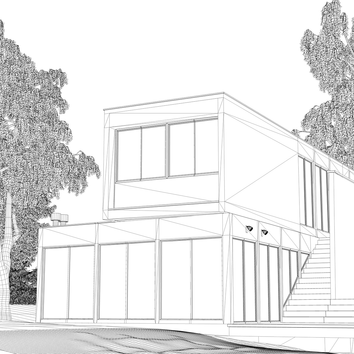 exterior rendering design Landscape home