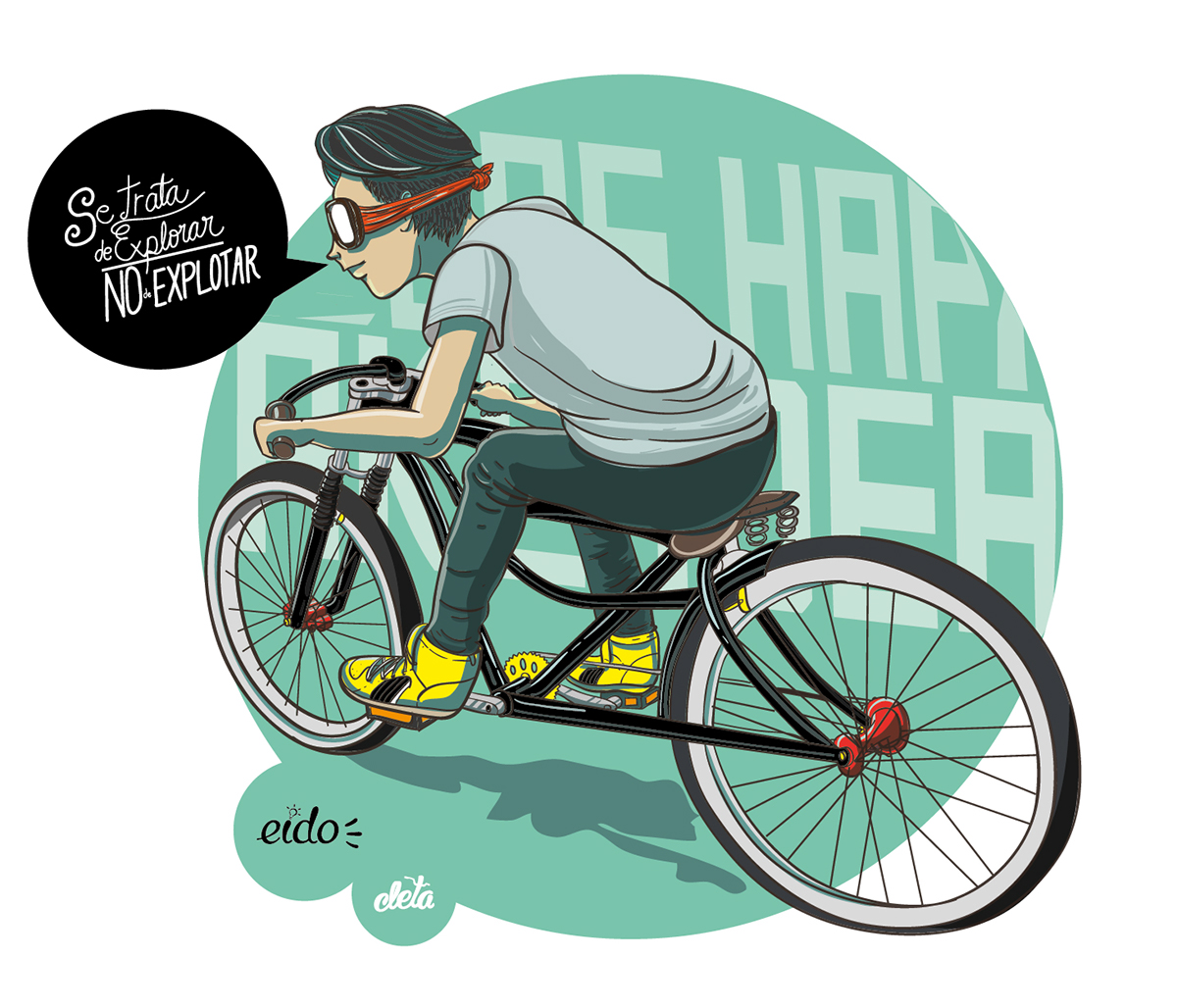 Bicycle Bike bicicleta sticker cleta Eido t-shirt sostenible ride rider Popayán colombia
