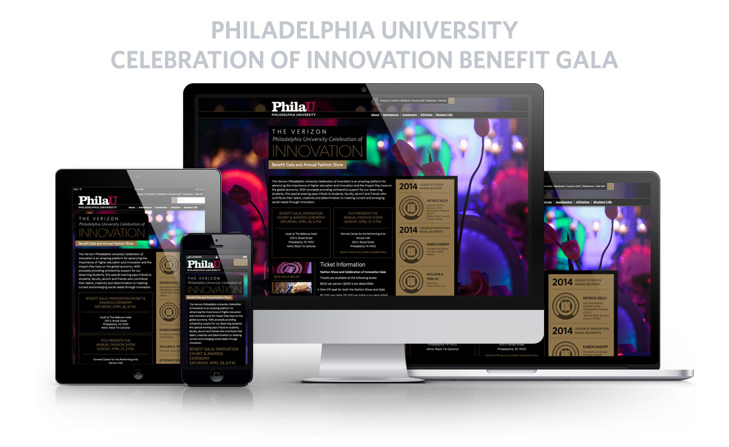 PhilaU innovation philadelphia university interactive design Responsive Design mobile website