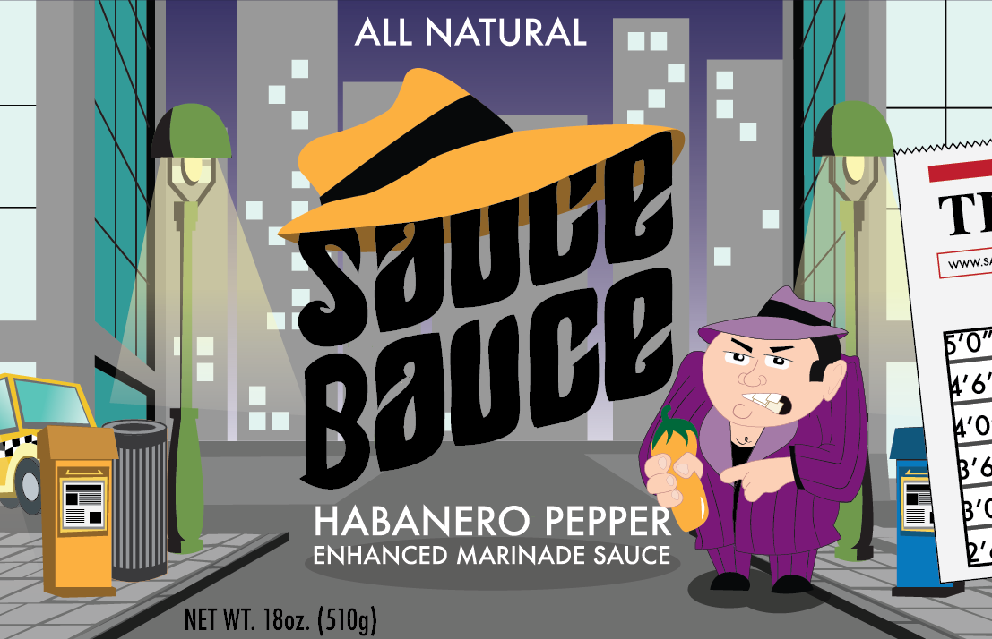 sauce BAUCE  boss mafia Marinade package grill italian gangster labels