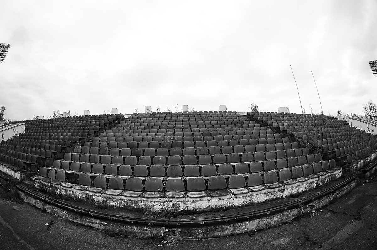 stadium abandoned lithuania zalgiris football building man sport