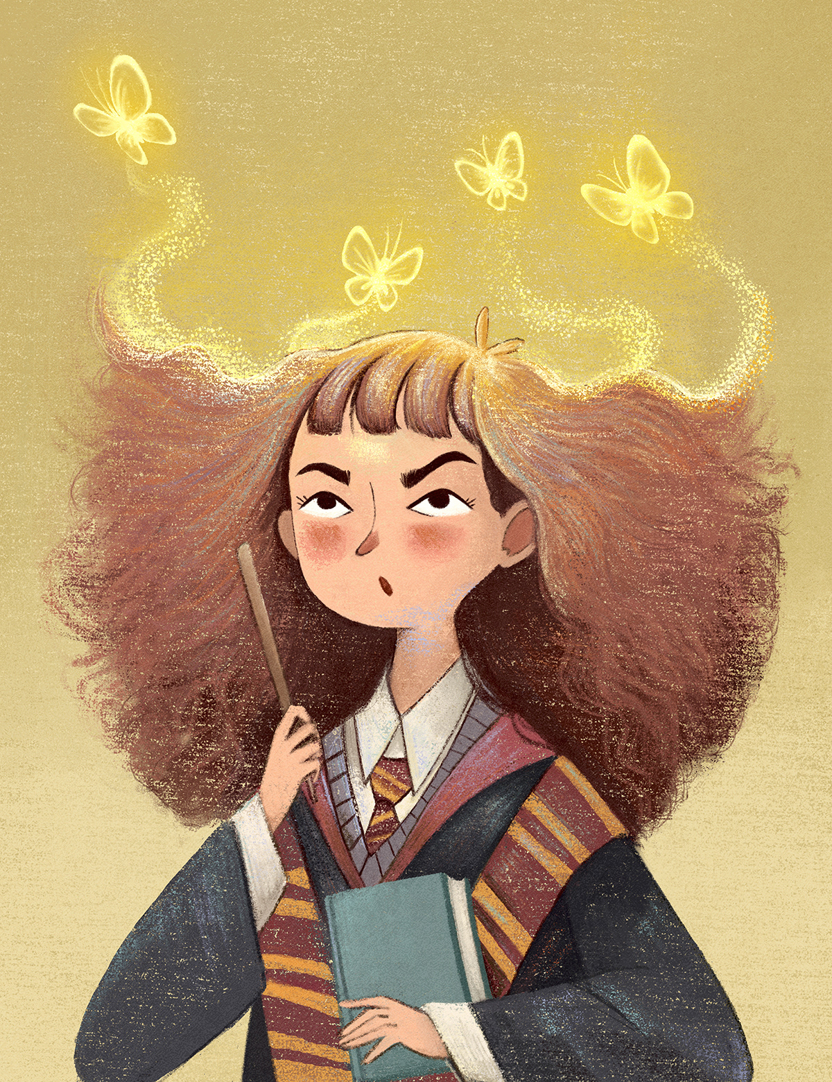 Character design  Digital Art  Drawing  fanart harry potter Hermione Granger ILLUSTRATION  Illustrator kidlit kidlitart
