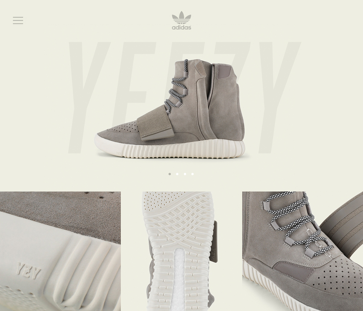 Kanye West shoes Website design UI ux yeezy adidas sneakers sneaker Web
