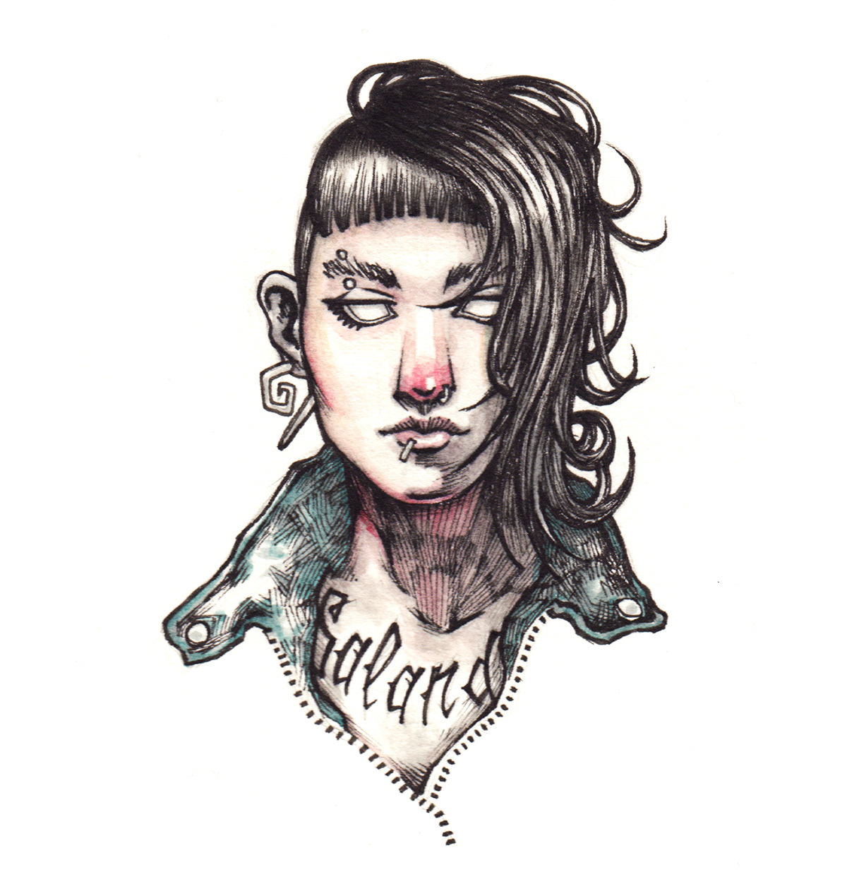 ILLUSTRATION  sketch Drawing  watercolor dibujo ilustracion disegno girl dragon tattoo millenium