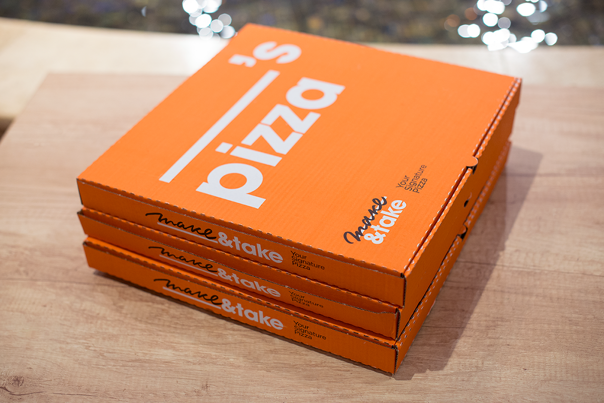 Pizza make&take signature logo visual identity