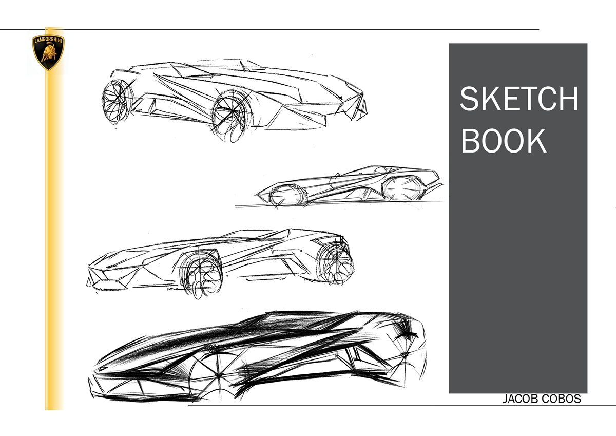 lamborghini Indiavolato car design industrial design sketches Art Center vehicles roadster exotic Super Car