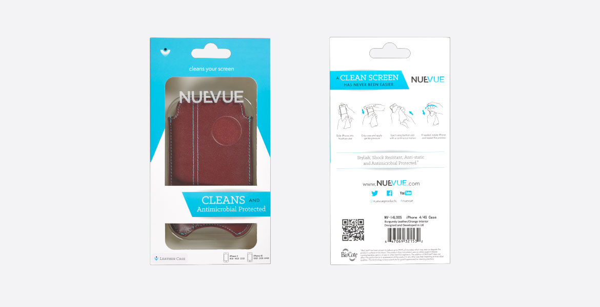 NueVue iphone case iPad device package design  Diecut
