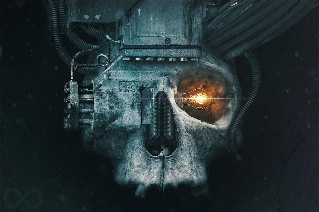 apocalypse skull Cyborg future Technology