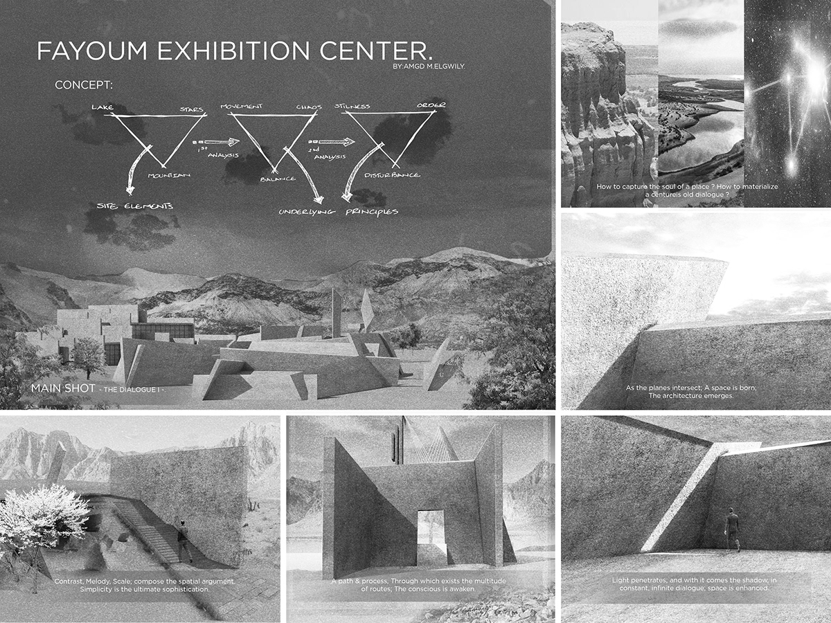 architecture Desgin museum concept conceptual Platform black White Board presentation