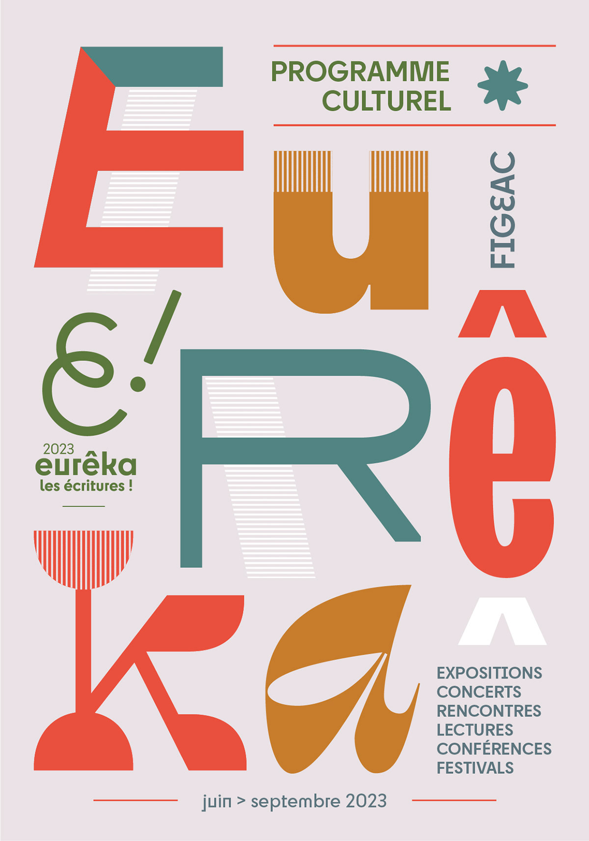typography   programme culture identity Saison Culturelle graphisme Figeac Eureka champollion