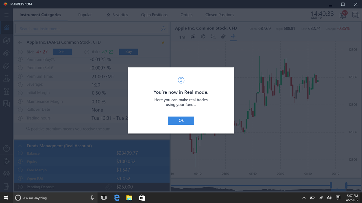 UI trading windows10 markets.com