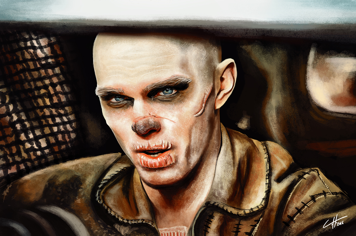 digital painting Mad Max nicholas hoult warboy hollywood movie portrait Fan Art