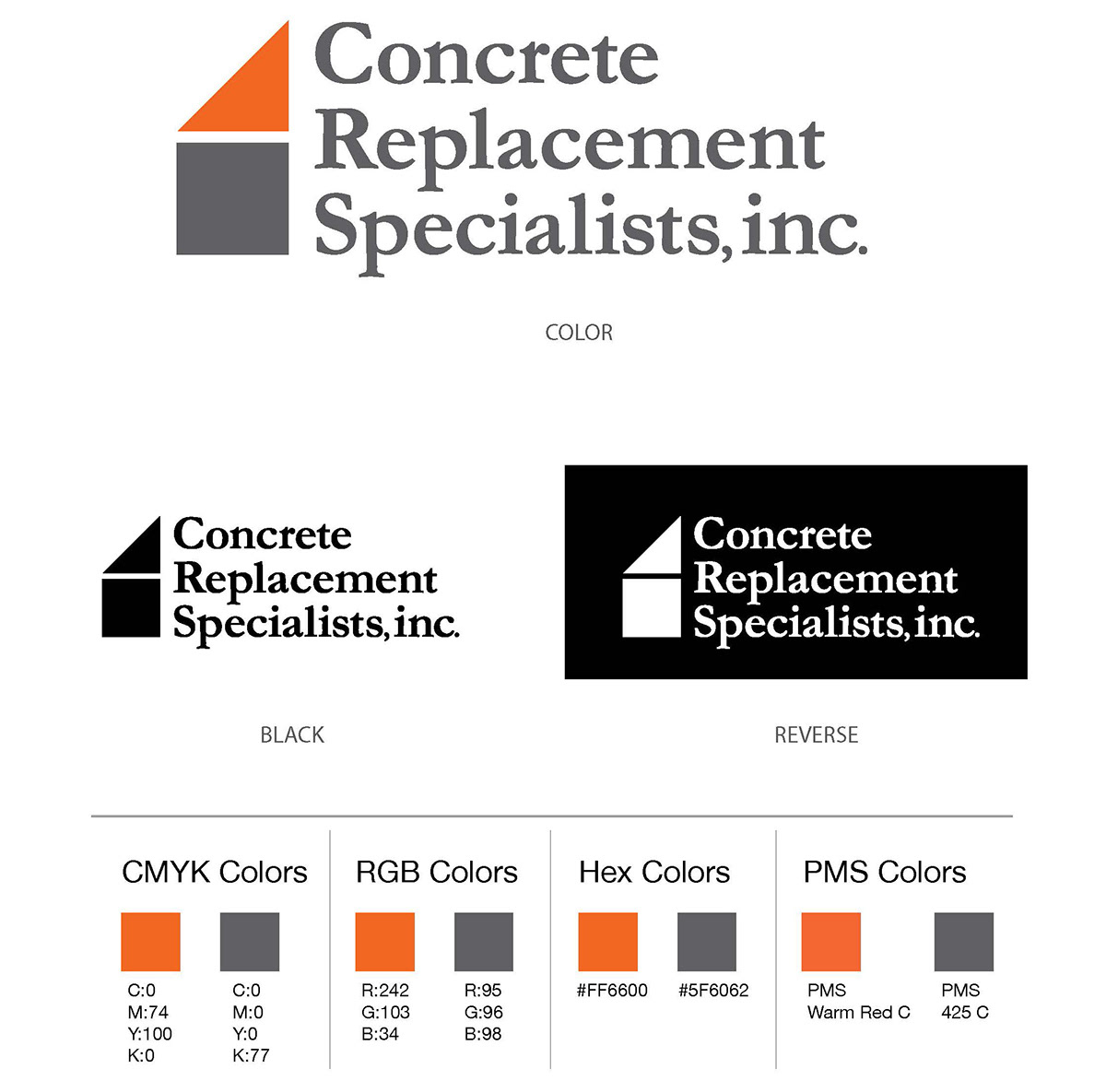 pocket folder Business Cards concrete orange Sales Sheets slicks brochure estimate form form design