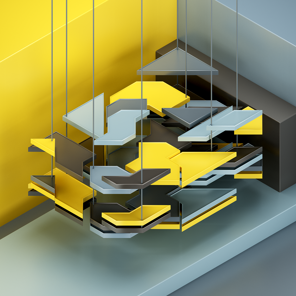 abstract surreal vray octane sculpture installation Artsculpture Isometric 3D