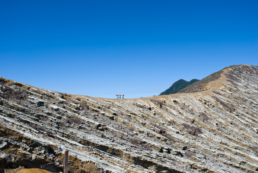 indonesia java Kawah Ijen Sulfur Mining Vulcano miner Landscape worker mountains Labour